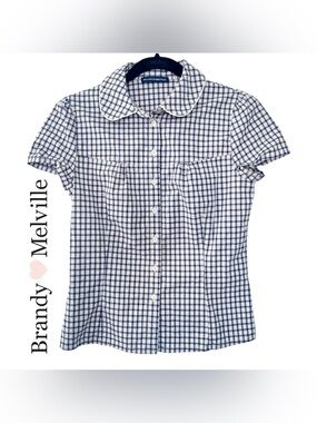 Brandy Melville teagan blue plaid top